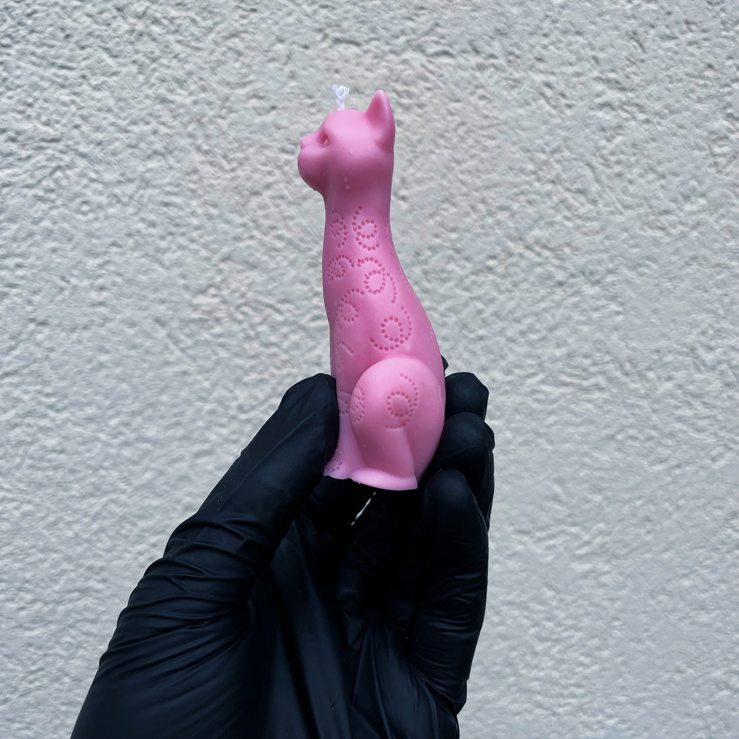 Pink cica szójagyertya figura