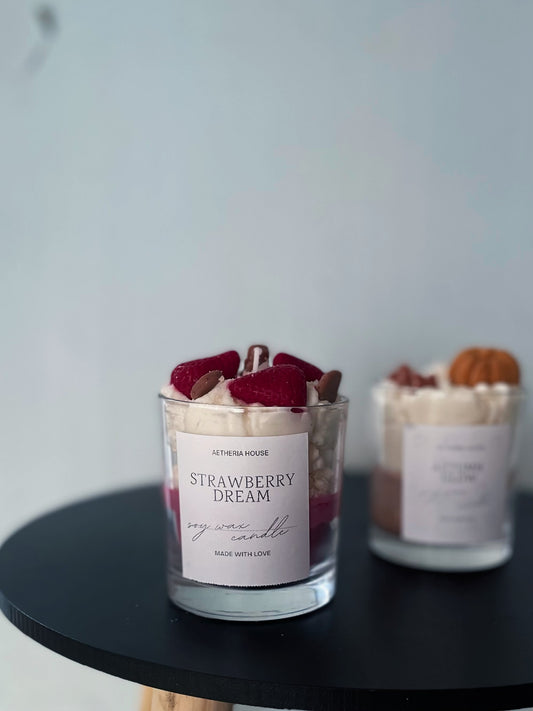 Desszert Szójagyertya csomag - Strawberry Dream - Autumng Glow